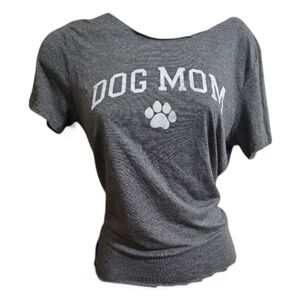 Distressed Dog Mom Gray Tee